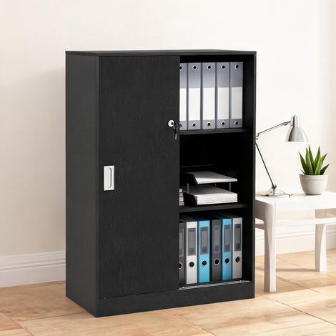 Meuble de rangement de bureau nero 80 x 40 x 120 cm (1/5)