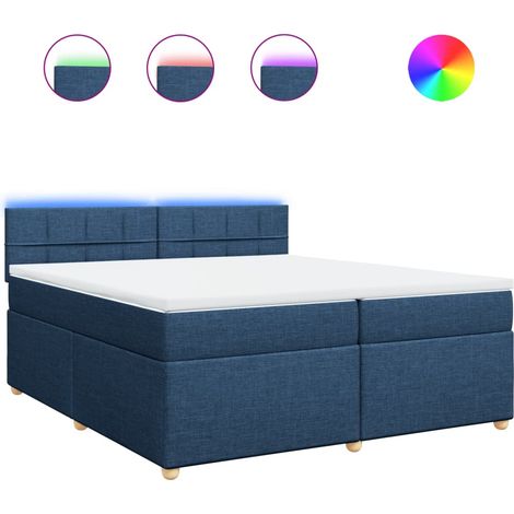 Maison Exclusive - Cama box spring con colchón tela azul 200x200 (1/5)