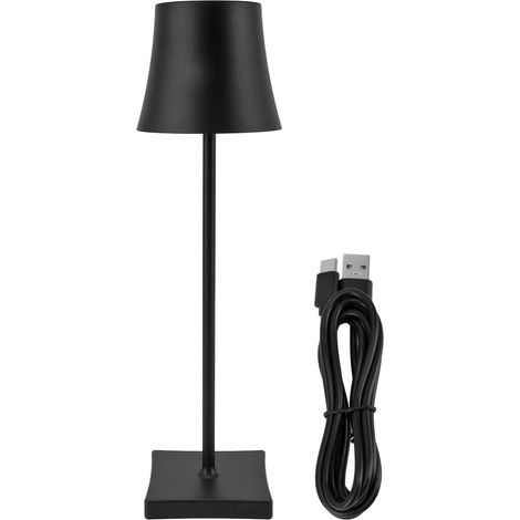 Lampe de table sans fil RGB 3000K, gradation sans palier, USB Type C, IP54, 5200mAh, noir, tactile, pour salon, restaurant, bar (1/5)