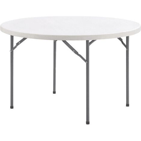 TAVOLO TONDO DA INTERNO ESTERNO CATERING POLIPROPILENE CM Ø120x74h BIANCO 482v