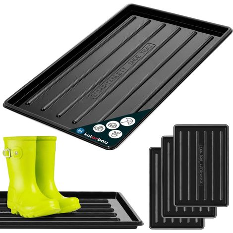 KOTARBAU® Tappetino scolapiatti, zerbino, scarpiera in plastica nera, 45x30 cm, set da 3 (1/5)
