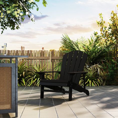 Silla Adirondack resistente a la intemperie, silla de jardín de madera para exteriores con respaldo alto y reposabrazos. (1/5)