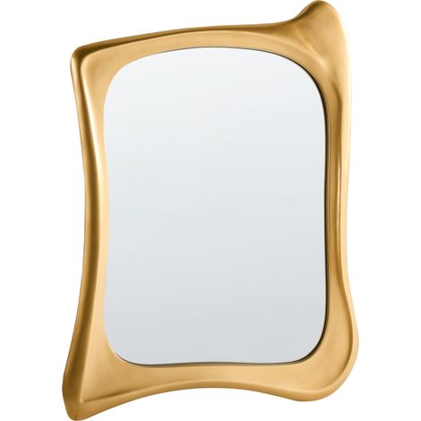 Espejo de pared forma irregular de vidrio material sintético MDF 85 x 94 cm dorado Concarneau