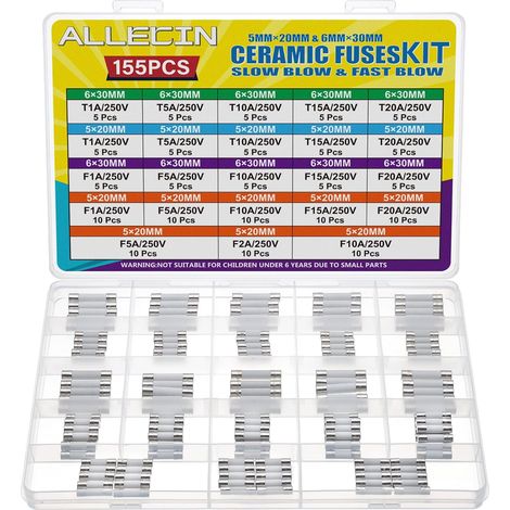 21 Values Ceramic Fuses 5 x 20 mm 6 x 30 mm 250 V Fast Melting Fuse F 1A 2A 5A 10A 15A 20A Slow Time Delay Fuses T 1 5 10 15 20 Amp 250 Volt Ceramic Fuse Ceramic Fuses (1/5)