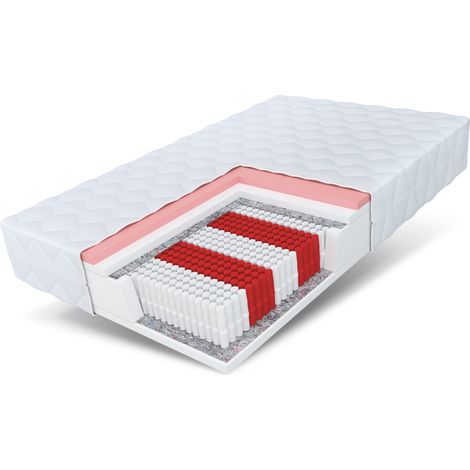 Matratze 90x200 H3 MEMORY 25cm Multipocket Taschenfederkern 7 Zonen VISCO (1/5)