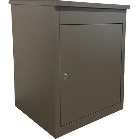 Relaxdays parcel box, 4 keys, HxWxD: 56 x 45.5 x 44 cm, iron, for floor & wall mounting, parcel mailbox, colour choices