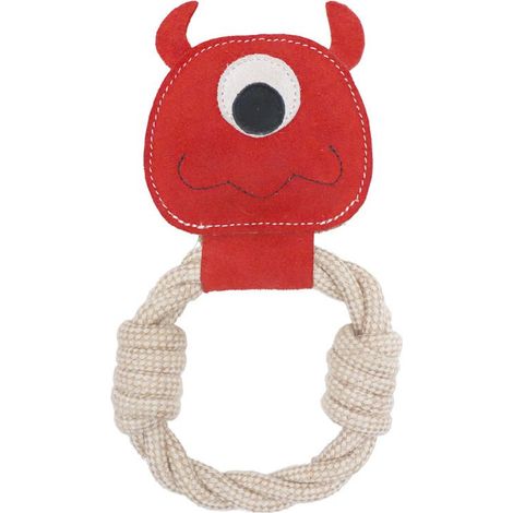 Gioco per cani mostro con corda rosso 25 cm monster instinct