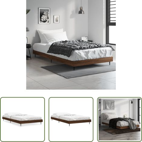 Lit chêne marron - Cadre de lit sans matelas chêne marron 100x200 cm (1/5)