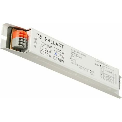 Ballast électronique T8 2x36W large tension - Pour lampe fluorescente, démarrage énergétique (1/4)