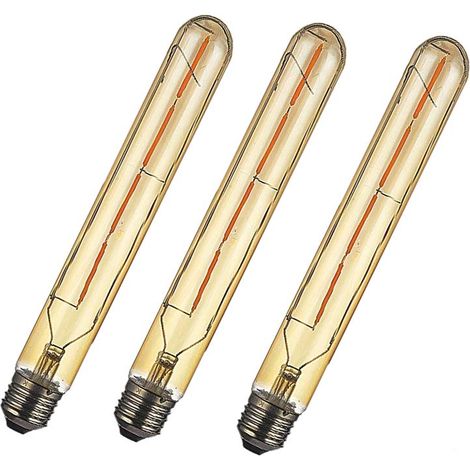 3 Ampoules LED Filament T30, Blanc Chaud 2700K, 4W (Équivalent 40W), 400LM, Non Variateur, Style Edison Fumé, Culot E27, Verre Doré