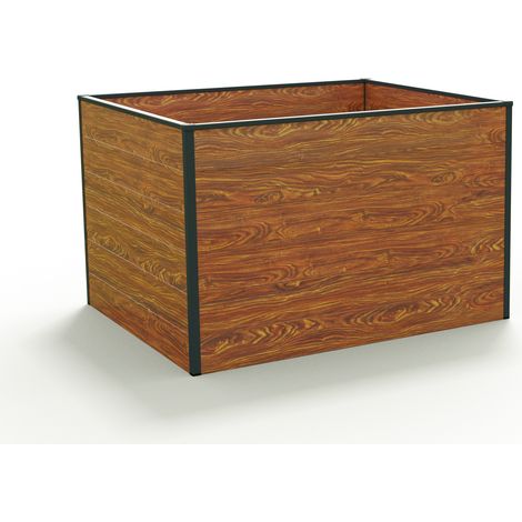GFP Huerto urbano Jardinera Aluminio Christina - 119 x 99 x 77 cm Estructura estable y resistente a la intemperie con perfiles de cámara hueca de aluminio - óptica de madera - Hecho en Austria