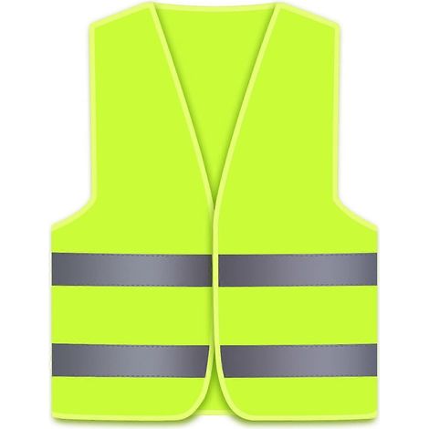 Gilet de sécurité haute visibilité avec bandes réfléchissantes, gilet réfléchissant pour voiture (jaune fluorescent) (1/5)