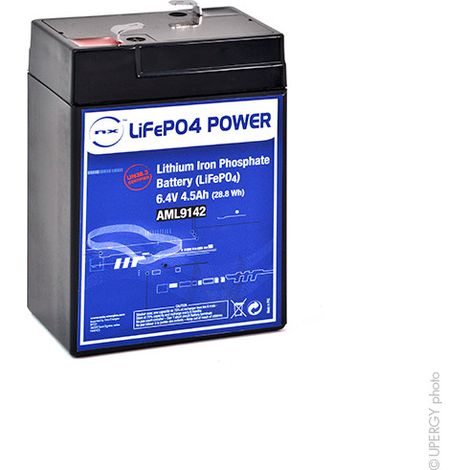 NX - Batterie Lithium Fer Phosphate UN38.3 (28.8Wh) 6.4V 4.5Ah F4.8 (1/3)