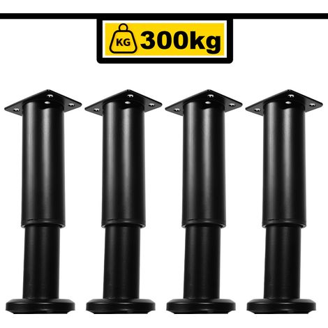 Wolketon 4X Möbelfüße 12-18cm Dehnbar(Schwarz) Sockelfüße Stützfuß Schrankfuß Verstellbar Hotel Sockelfüße Füße (1/3)