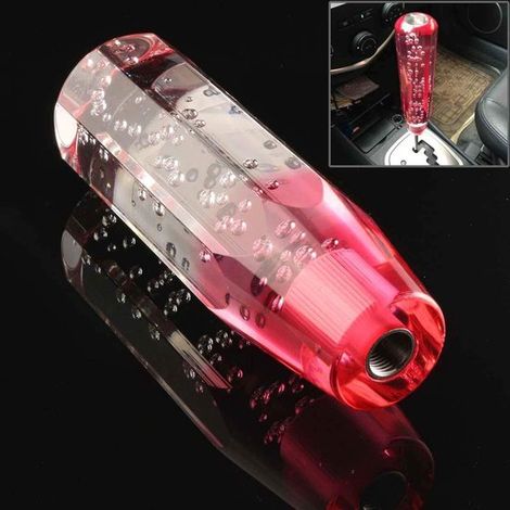 Pomello del cambio, leva del cambio manuale, interni auto, design resistente alla ruggine, 10 cm di altezza, rosa/bianco (1/5)