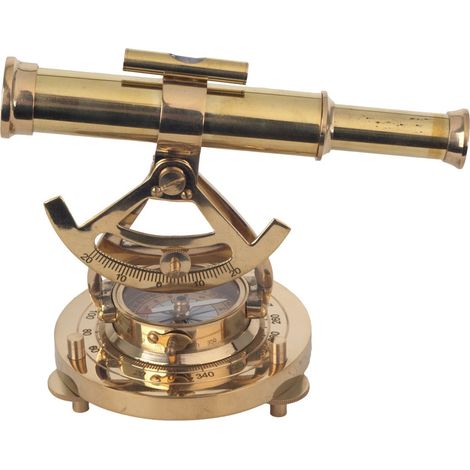 Alidada telescopio con brújula de latón dorado 16 cm (1/5)