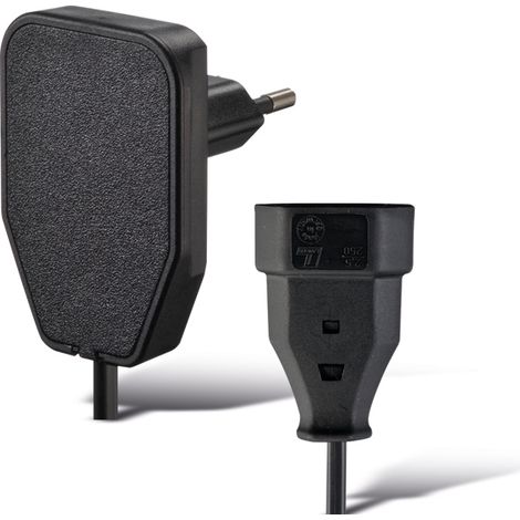 GEBRO Euro-Verlängerung, schwarz, 3 m, Winkelstecker