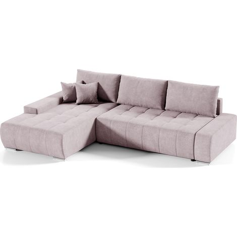Ecksofa, links umwandelbar, 4-Sitzer mit Truhe Jonas Rose