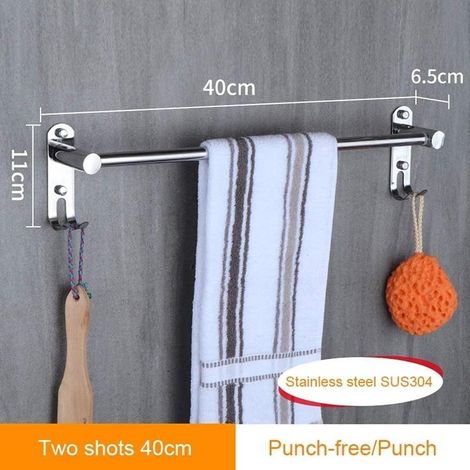 Porte-serviettes mural, 80 cm, 1 niveau, acier inoxydable SUS304, fixation par vis, salle de bain et cuisine (1/4)