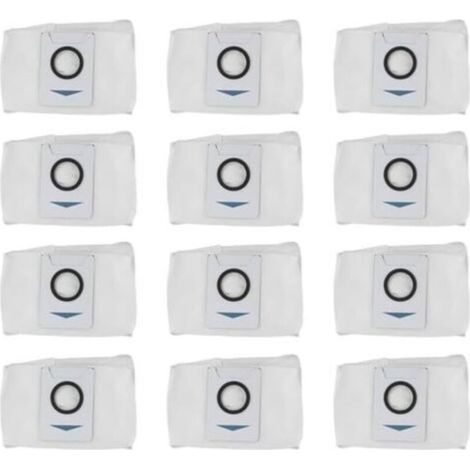 12er-Pack ECOVACS Staubbeutel für Deebot T20 Omni X1 und T10 Turbo, Einweg-Staubsaugerbeutel mit hoher Kapazität, schwarzes Ersatzzubehör (1/5)