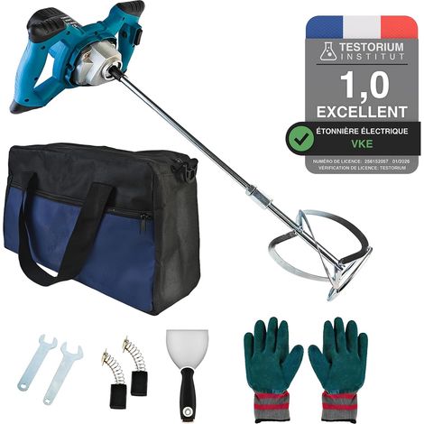 Mortar Mixer Glue 2400 W, 6 Speed Box with Storage Bag  1200 RPM max. with Fixed Speed Knob for Concrete, Mortar, Mud, Paint, Plaster and Putty (1/5)