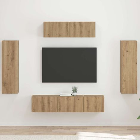 vidaXL Mueble de TV 5 pcs Roble artesanal (1/5)