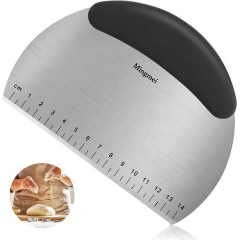 Coupe pâte - Corne de Pâtissier - Grattoir à Pâtisserie en Acier Inoxydable Ustensile de Cuisine avec Graduation-Ywey (1/4)