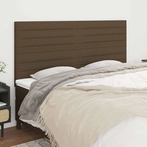 Tête de lit 160 x 5 x 118/128 cm marron foncé en tissu, hauteur réglable - PANGIVO (1/5)