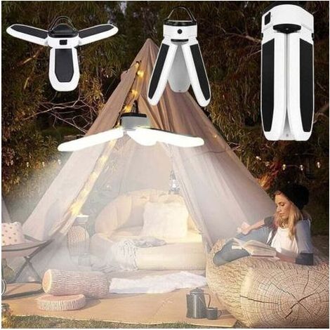Lumière extérieure portative Lanterne de camping LED Solar Light Banque de puissance rechargeable Banque d'éclairage extérieur puissant Lampe d'urgence de la lampe de poche portable 1pcs