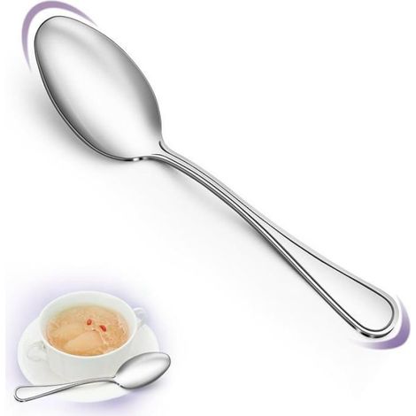 Lot de 24 Petites Cuillères à Café,Petite Cuillère à Dessert en Inoxydable Polies Miroir Exquis Cuillères à Café (1/5)