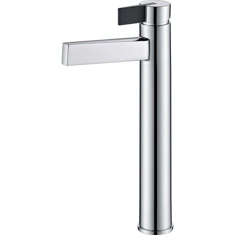 Grifería monomando de Lavabo Alto Latón Cromo Negro Serie Elba IMEX (1/2)
