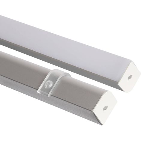 Perfil Aluminio Esquina Triangular 2m para Tira LED hasta 20mm Aluminio 2 m Blanco traslúcido