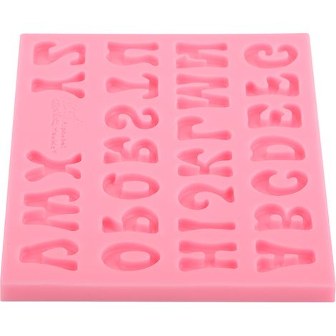 Handgefertigte rosa Silikonform mit 26 Buchstaben für DIY-Projekte (1/5)
