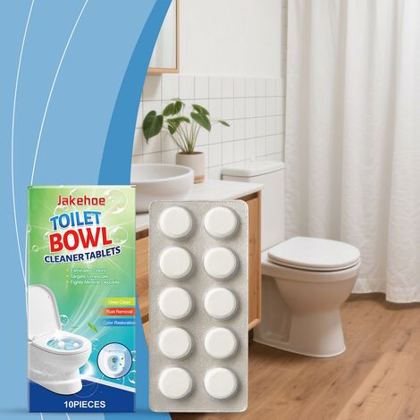 Effervescent tablets for home use, toilet cleaning, stain removal, odor elimination, leaving a fresh and clean feeling. Gentle and convenient. -- 10 pieces (1/5)