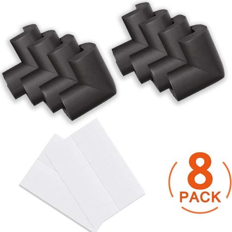 BDD [8-Pack] Protections d'angle de sécurité pour enfants, protections d'angle en mousse souple à l'épreuve des bébés à angle droit, sans odeur, protections d'angle de bureau pour bébé et enfant (noir (1/5)