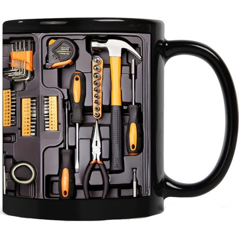 Tasse à café de mécanicien, coffret à outils pour mécanicien automobile, clé à molette, outils, cadeau pour papa, mari, cadeau pour (1/5)