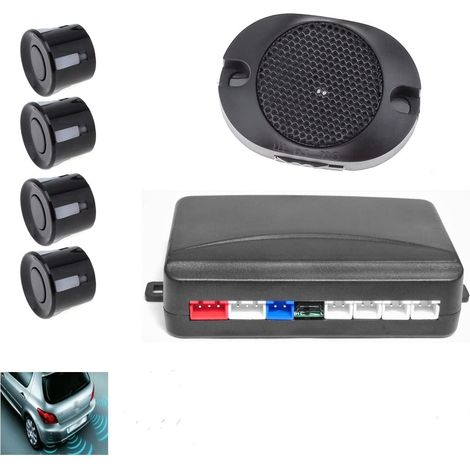 Car Parking Sensor System 4 Sensors with Sound Alarm, Waterproof, Rear Car Assist (Black) (1/5)