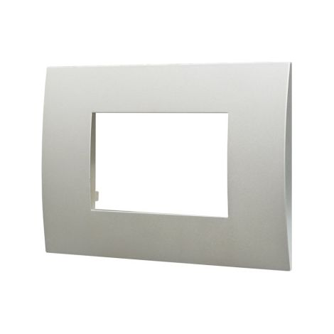 Plaque plastique ETTROIT 3P série Venus couleur argent compatible avec Vimar Arke VA83306