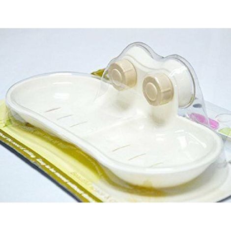 étagère De Douche En Plastique Pour Salle De Bain Porte-savon à 2 Ventouses