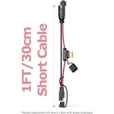 Rallonge SAE - Câble 14 AWG - Pour Chargeurs Batterie - Étanche Triple Point - Fusible 20 A - 30 cm (1/5)