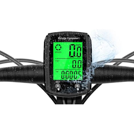 Compteur de vitesse/odomètre filaire pour vélo – affichage en miles/kilomètres (MPH/KM/H) et fonction de réveil automatique (1/5)