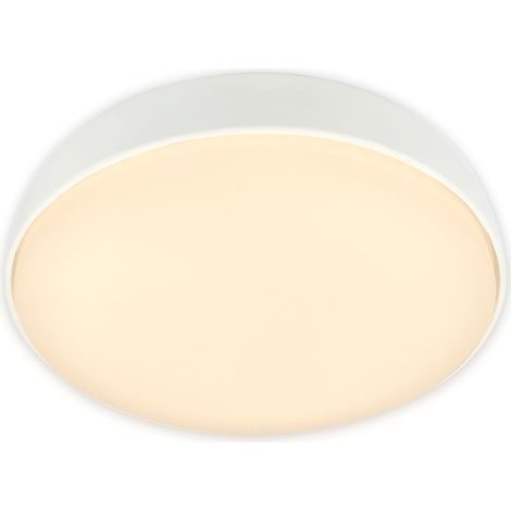 Briloner NIKAN Plafoniera LED, colore della luce bianco caldo, bianco, Ø28,5 x 7,6 cm