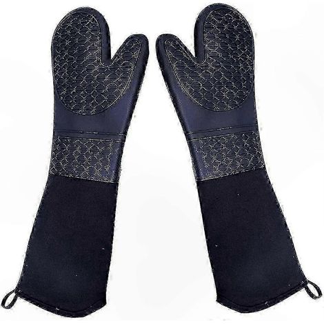 Hitzebeständige Silikon-Grillhandschuhe, extra lange 50 cm Ofenhandschuhe, robustes Küchenzubehör in Profiqualität für sicheres Kochen und Grillen (1/5)