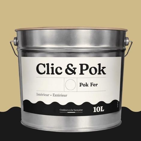 Peinture Fer Antirouille – Métal Extérieur Intérieur, Satinée, Protection Rouille - 10L - RAL 1000 - Beige vert
