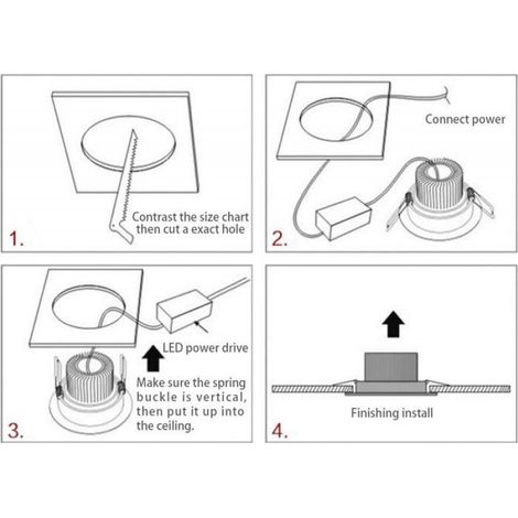 Spot Led Encastrable - 7 W - 700 Lm - 6000 K - IP44 - Découpe 80-90 mm - 5 Pièces (1/5)