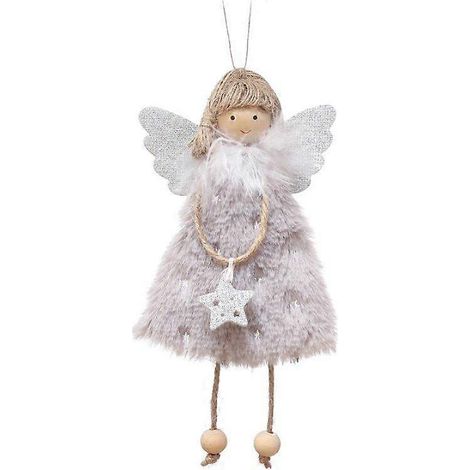 Christmas Angel Ornament - Soft Hanging Tree Decoration with Glittering Wings (1/4)