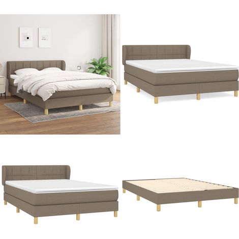 Boxspringbett mit Matratze Taupe 140x190 cm Stoff - Boxspringbett - Boxspringbetten - Home & Living (1/5)