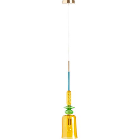 Suspension art déco en verre jaune élégance intemporelle - Jaune art déco verre fumé (1/3)