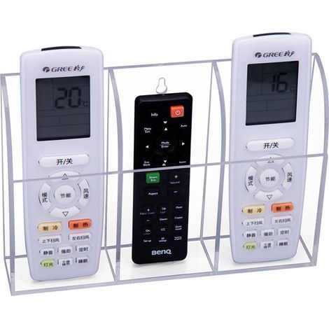Autres rangementsSupport de télécommande TV en acrylique transparent, support mural pour télécommande, organisateur multimédia, boîte de rangement pour téléphone, climatiseur, étui de rangement pour t (1/3)