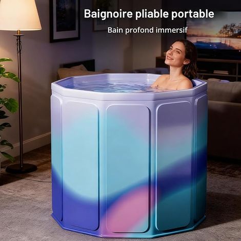 Bathtub, 80 x 70 cm Mobile Bathtub for Hot and Cold Baths for Small Bathrooms, Shower Spa and Wellness Outdoor Ice Bath for Adults (1/3)